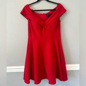 Xscape red off the shoulder dress